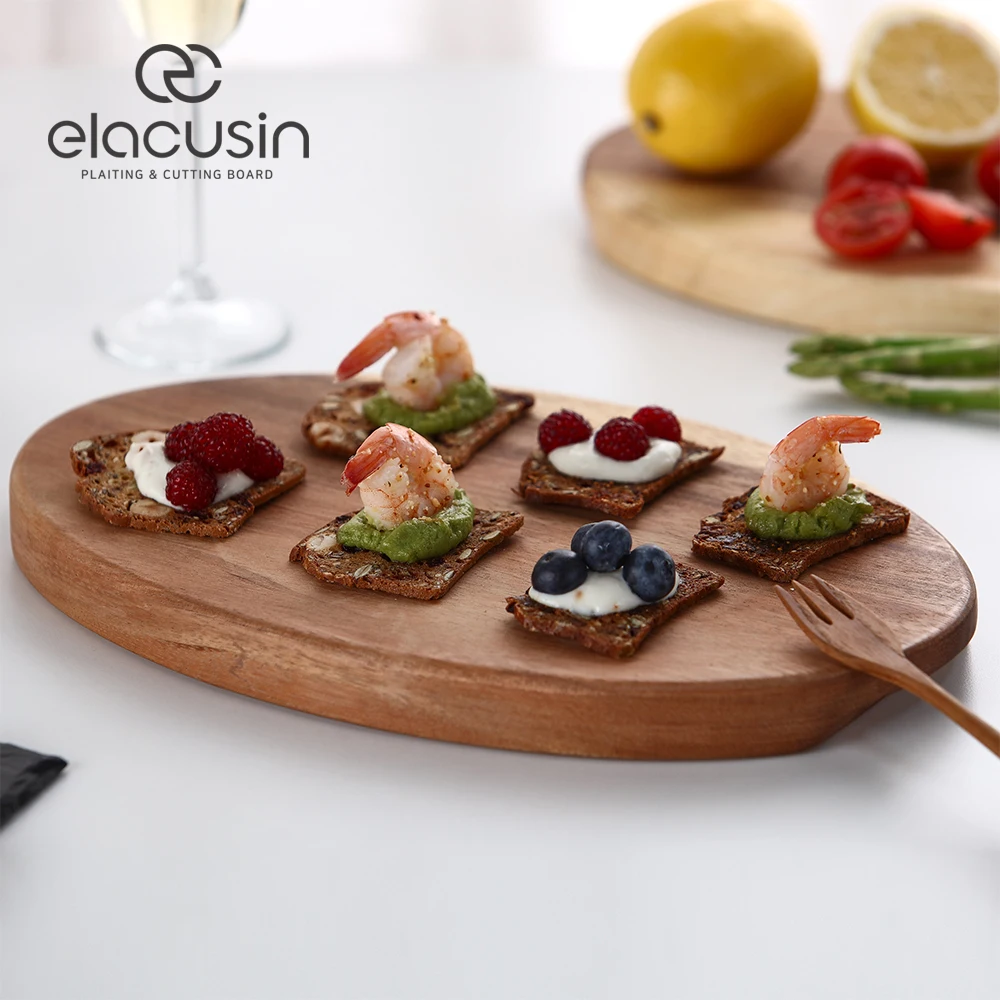 Ellacuisine Solid Wood Homestrand Small Plating Cutting Board Wooden Kitchenware