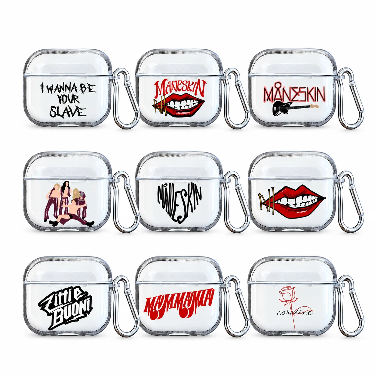 Maneskin Ethan Keychains Earphone Damiano David Thomas Raggi Earphone Protector for Airpods Pro 3 2 1 4 Fans Friends Gift