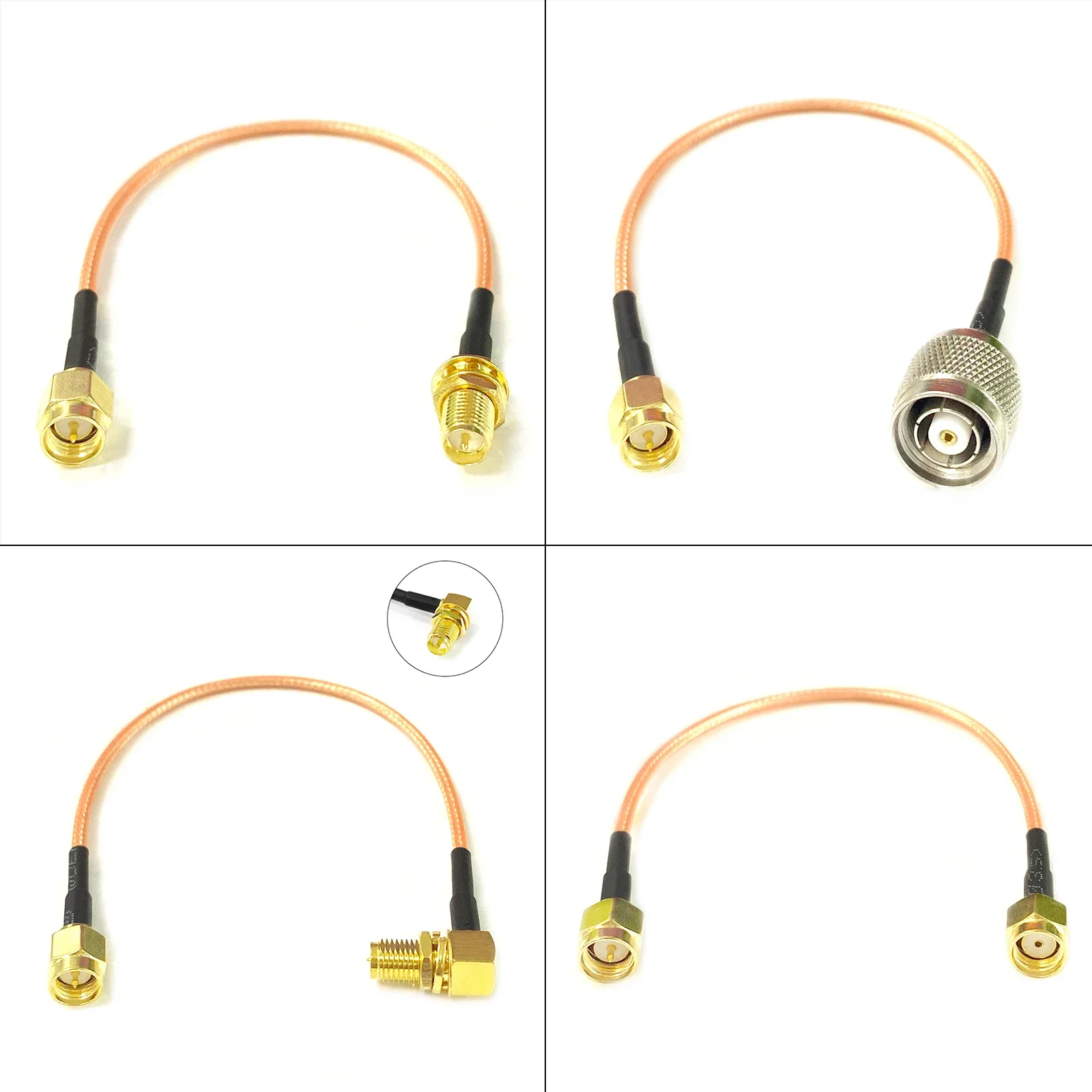 Przedłużacz anteny Wifi SMA przełącznik męski odwrotny RP SMA/TNC wtyczka Jack Pigtail Adapter kabla RG316 15cm/30cm/50cm/100cm nowość — zdjęcie 2
