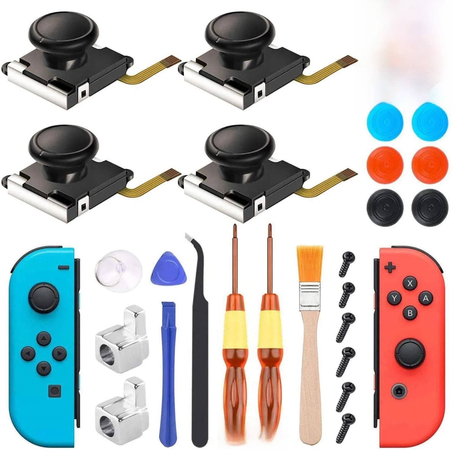 Kit de réparation de remplacement pour Joypad gauche/droite, pour contrôleur Nintendo Switch, bâtons de pouce, capteur, Joystick 3D, boucles métalliques