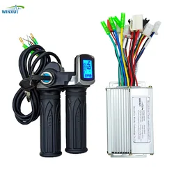 36V 48V 350W 18A Brushless Motor Drive Dual Mode Universal Controller with LCD Speed Display Throttle for Scooter Bicycle Ebike