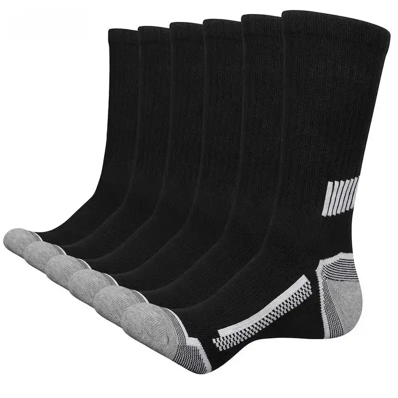 6 paires de chaussettes de sport pour hommes, absorbant la transpiration, confortables et respirantes, adaptées à l'entraînement au basket-ball et à la course en plein air