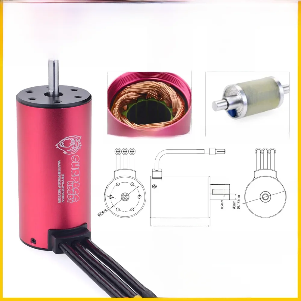 Overtreffen Hobby KK 3650 3660 3665 3670 3674 Waterdichte borstelloze motor voor 1/8 1/10 1/12 RC Auto Drift Racing Off-Road Truck - afbeelding 2