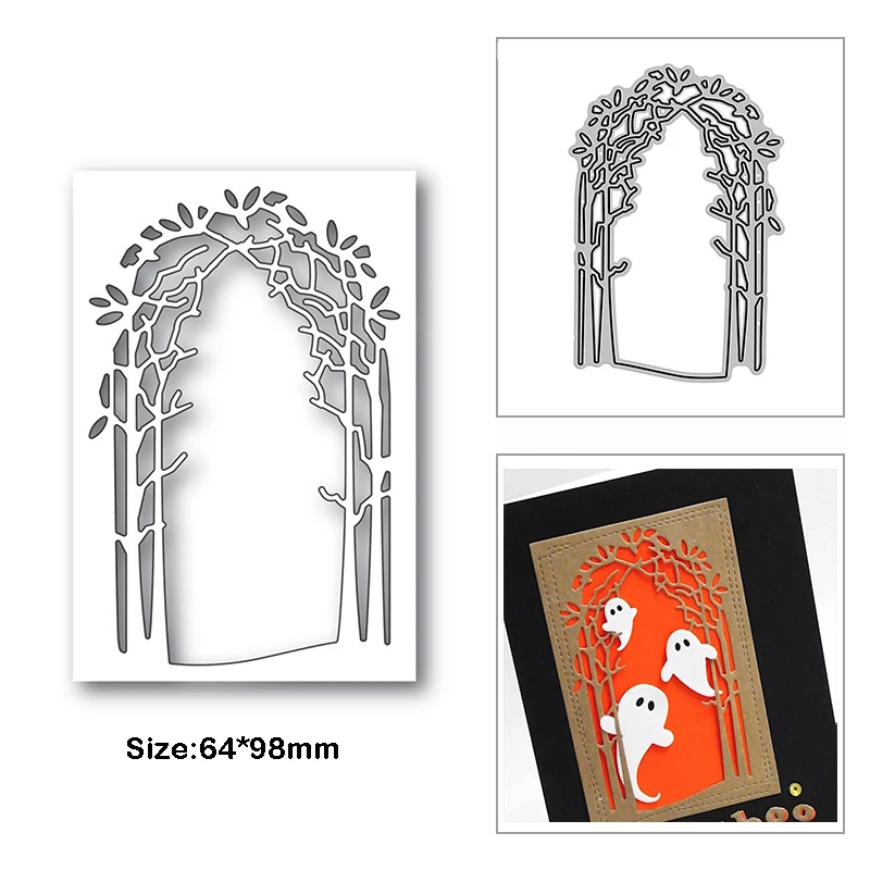 New Arrival Layered Frame Forest Tree Metal Cutting Dies for DIY 2022 Scrapbooking  Pattern Card Making Postcard Clipart Stencil