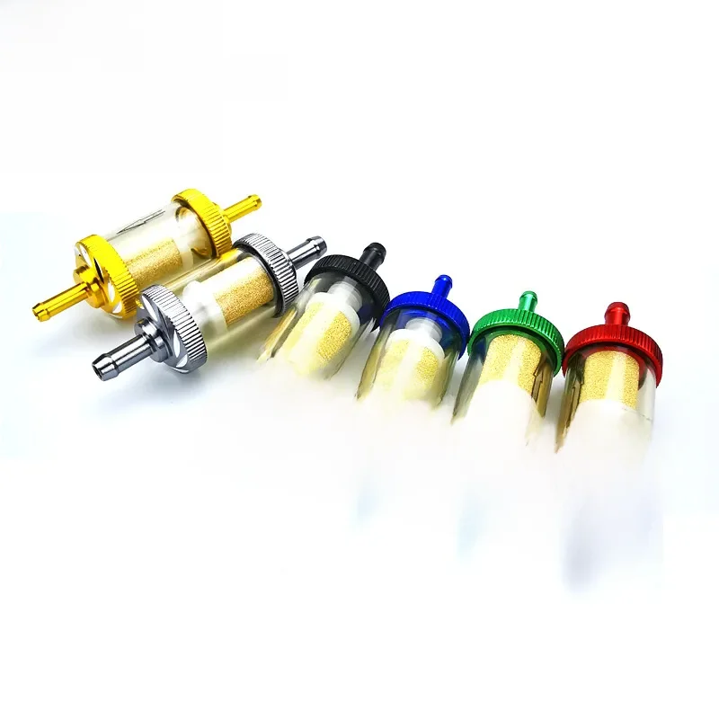 AliExpress Slqm 6mm/8mm CNC Aluminum Alloy Glass Motorcycle Gas Fuel Gasoline Oil Filter Moto Accessories for ATV Dirt Pit Bike Motocross