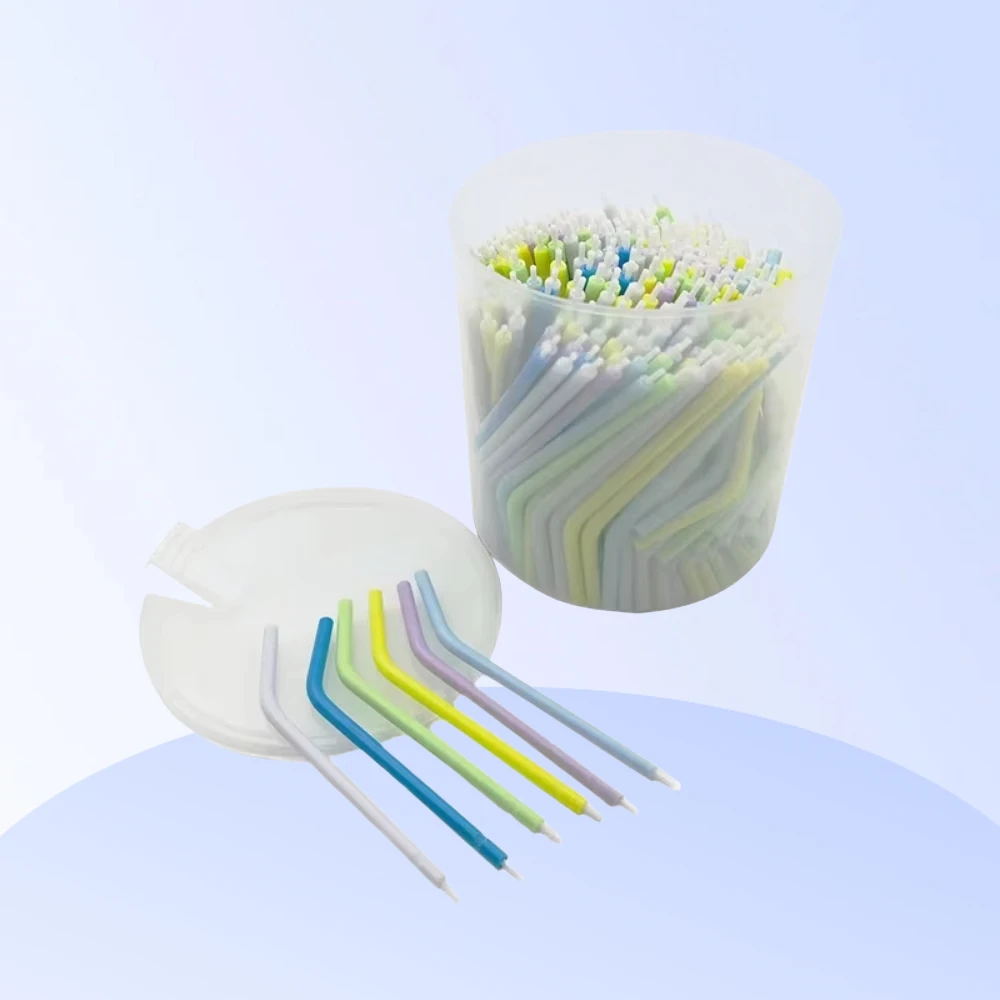 

250 Pcs Dental Disposable Bottled Air Water Spray Nozzles Tips Tubes for 3-Way Triple Syringe