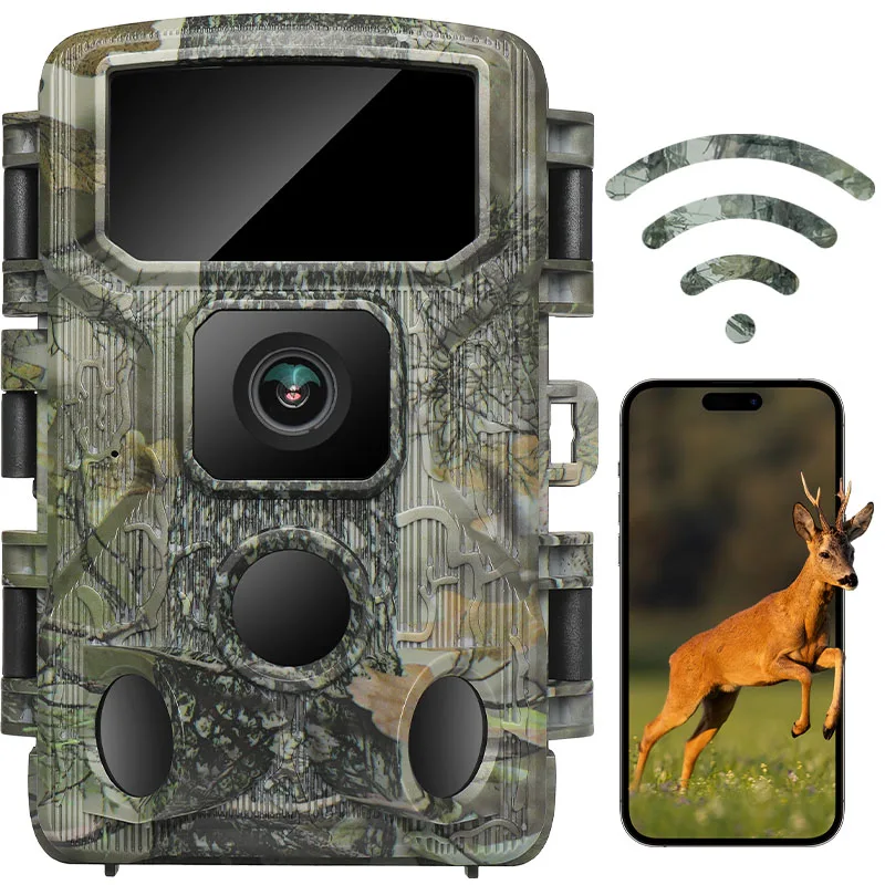 

Outdoor WiFi Trail Camera Bluetooth 4K 48MP Game Camera 940NM Night Vision Motion Activated Waterproof Hunting Wildlife Camera