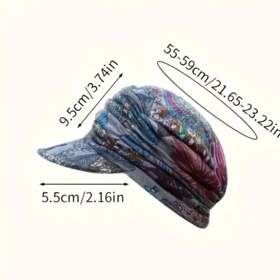 Topi Bertepi Pendek Bermotif Merah/Abu-abu 3 Buah, Cocok untuk Semua Musim, Mudah Dibawa, Cocok untuk Perjalanan dan Belanja Sehari-hari