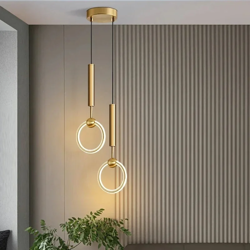 Lampa wisząca lampka nocna do sypialni nowoczesny minimalistyczny oświetlenie nordyckie luksusowy żyrandol restauracja TV tło żyrandol ścienny — 2