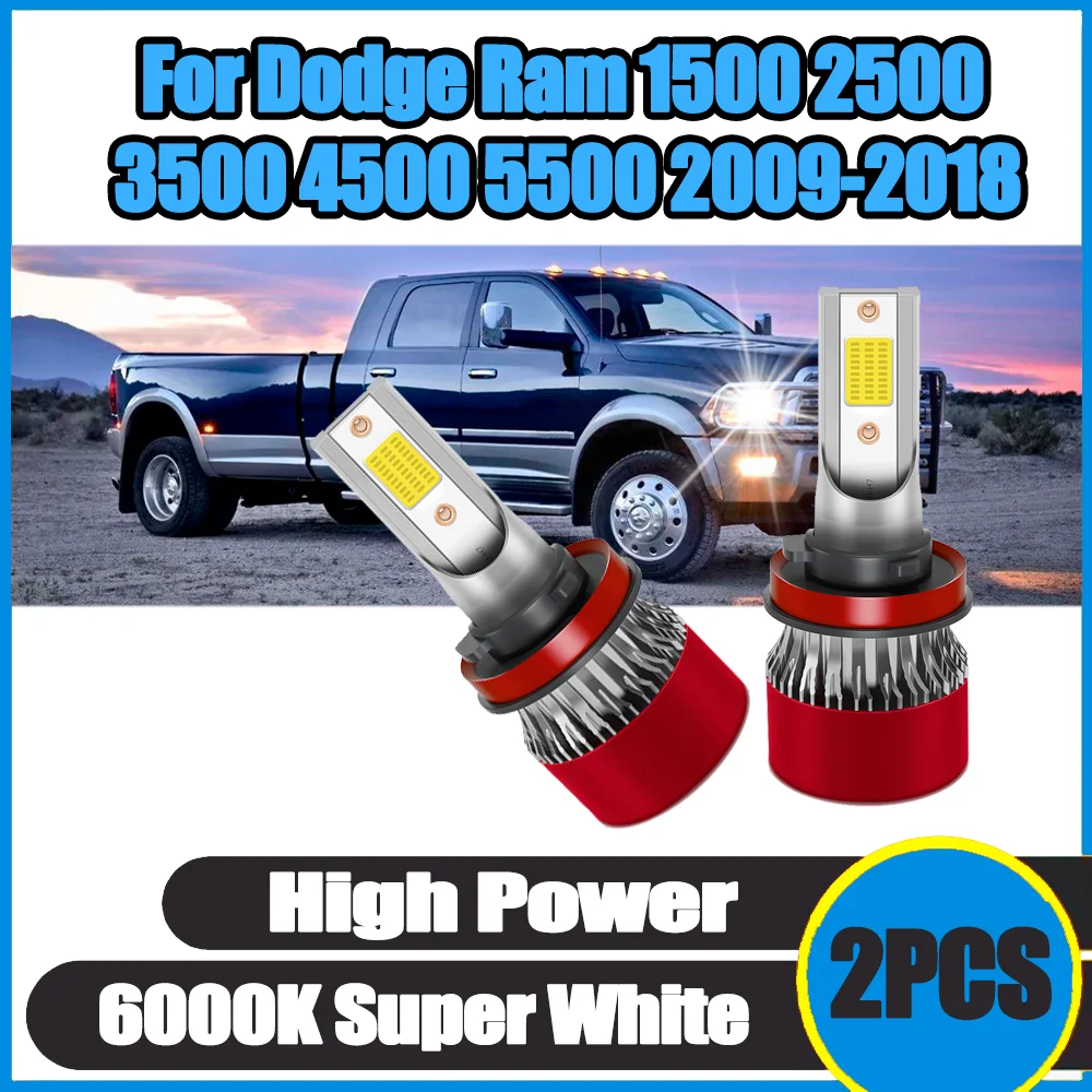 

2 шт., 30000 лм, автомобильные светодиодные фары Plug and Play, 6000K, белые, 150 Вт, для Dodge Ram 1500 2500 3500 4500 5500 2009-2018 гг.