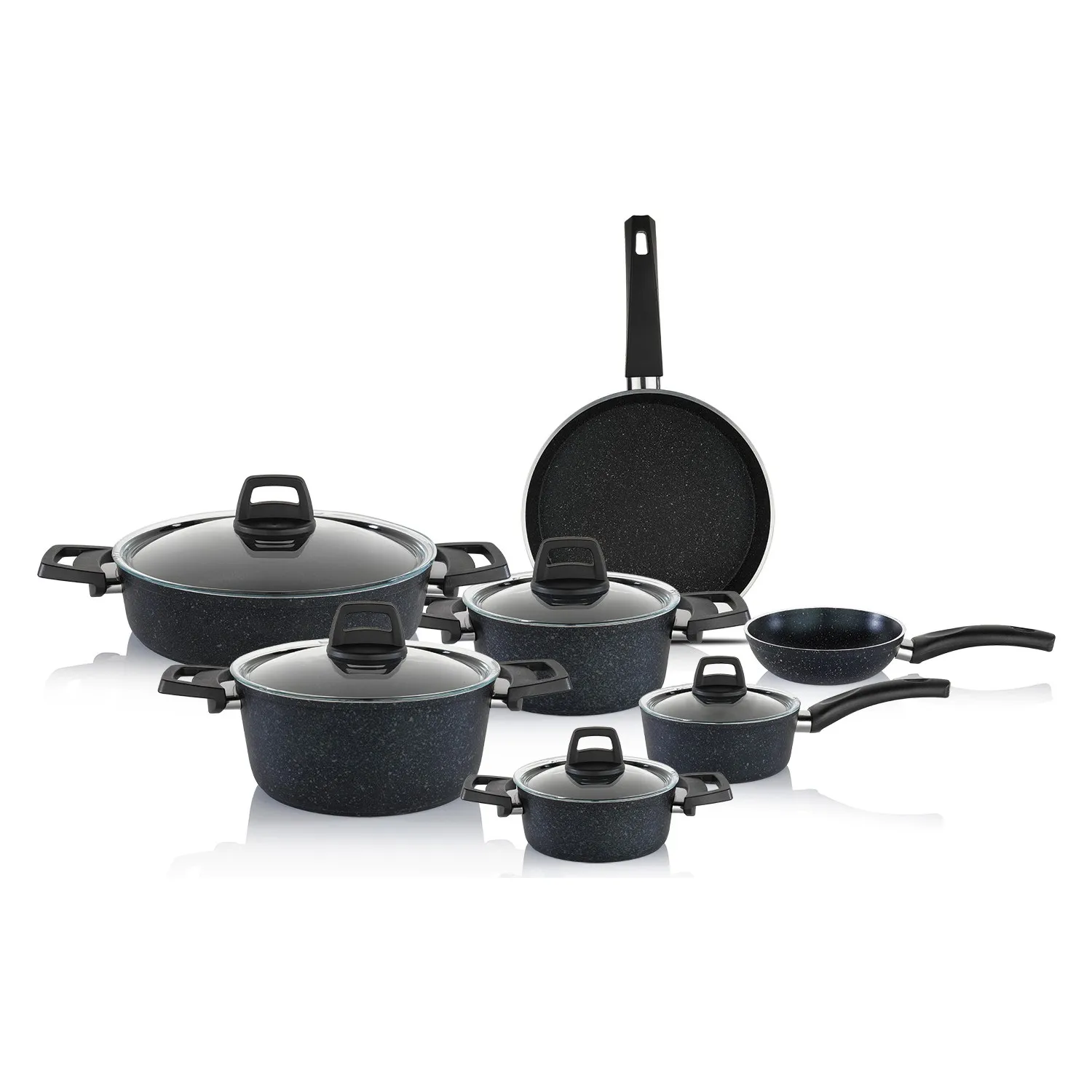 

Schafer Dark Storm Fireproof Non-Stick Cookware Set 12 Pcs - Black