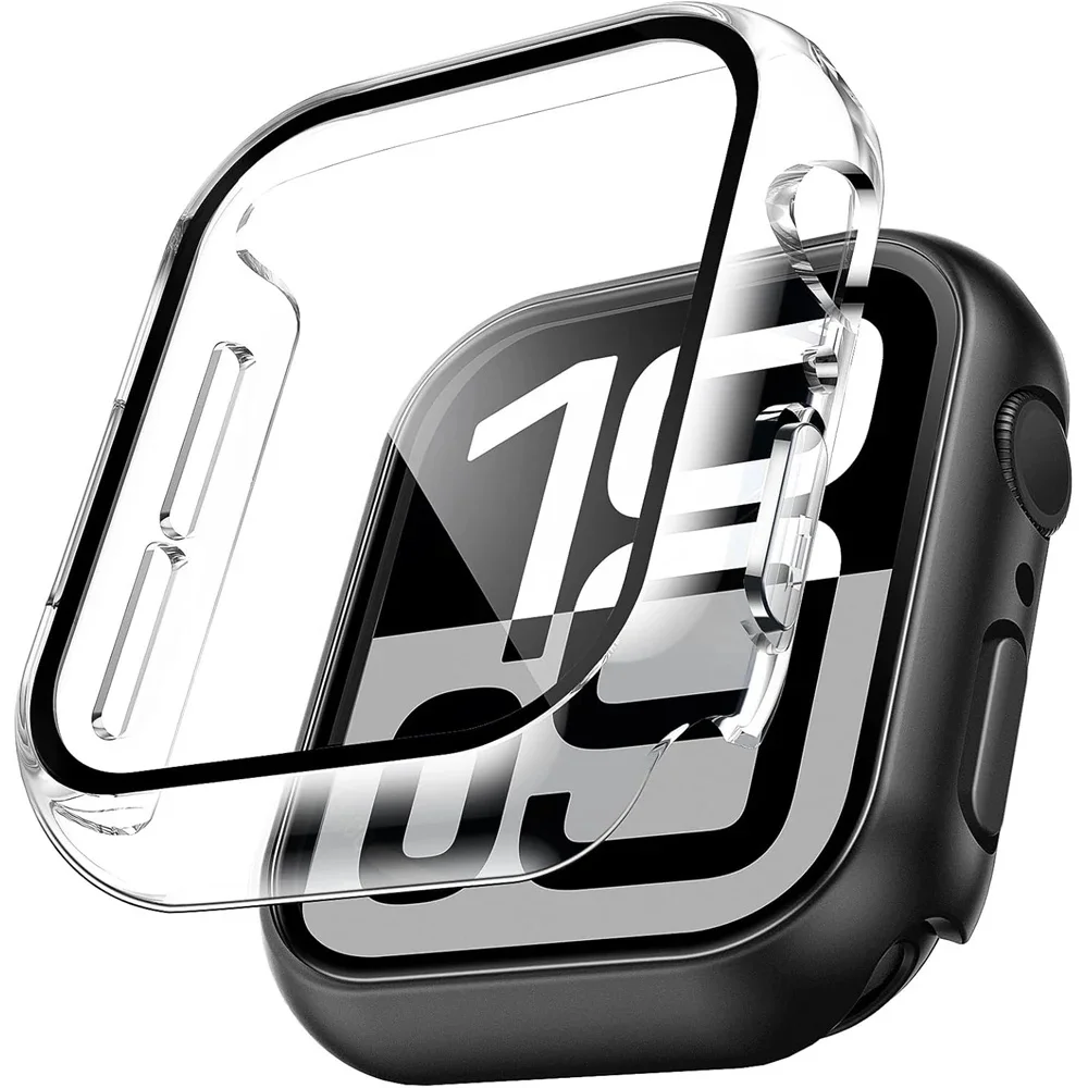 Glas + Abdeckung für Apple Watch Gehäuse 10 9 8 7 6 SE 5 iWatch Zubehör Displayschutzfolie iWatch Serie 46mm 44mm 40mm 41 45mm 38 42mm