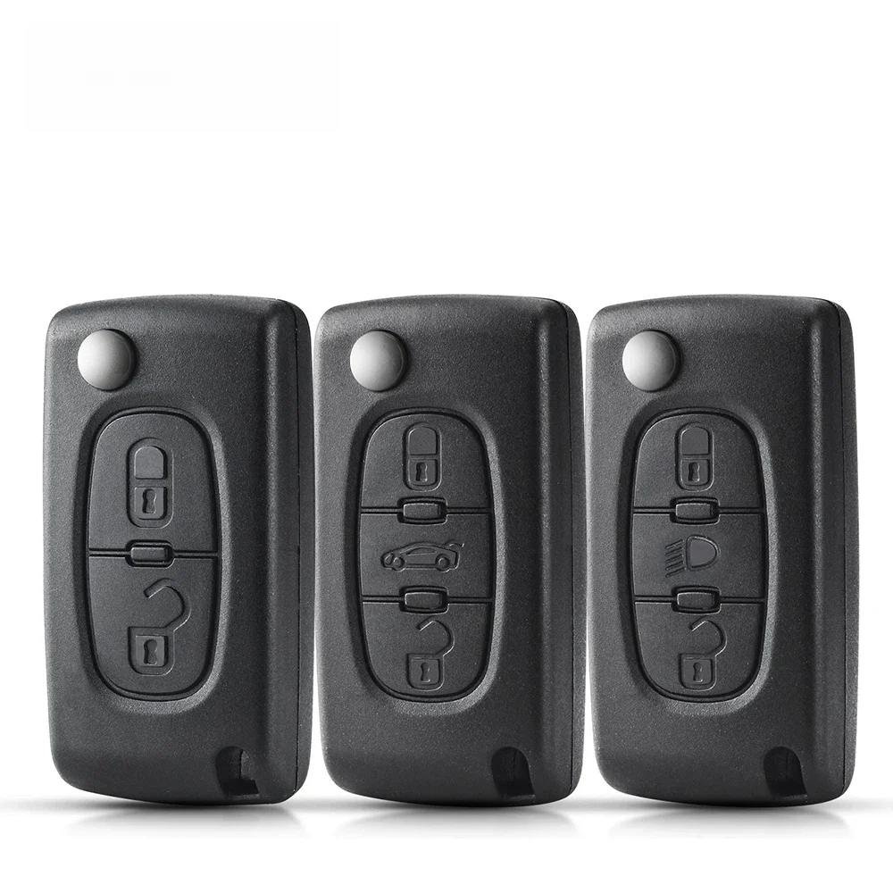 KEYYOU – télécommande de voiture pliable à 2 boutons, pour PEUGEOT 206 307 308 207 407 408 et citroën C2 C3 C4 C5 C6 C8 porte-clés coquille
