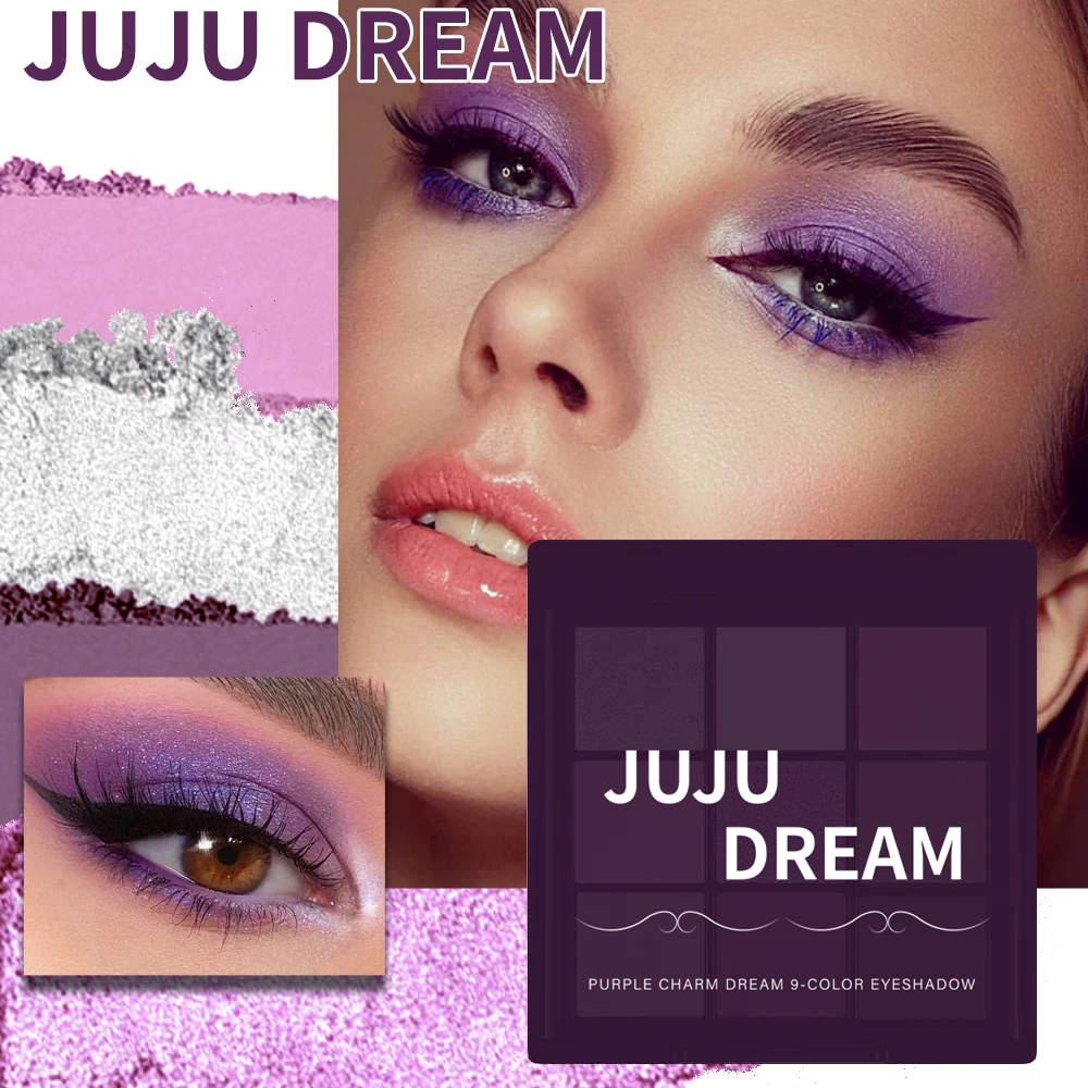 Women Eye Beauty Tools-Pretty Versatile Purple Smoked Dream Matte & Shimmer Eyeshadow Palette for JUJU DREAM - Long Lasting Waterproof Buildable High Pigment Versatile Shades for Daily to Party Makeup