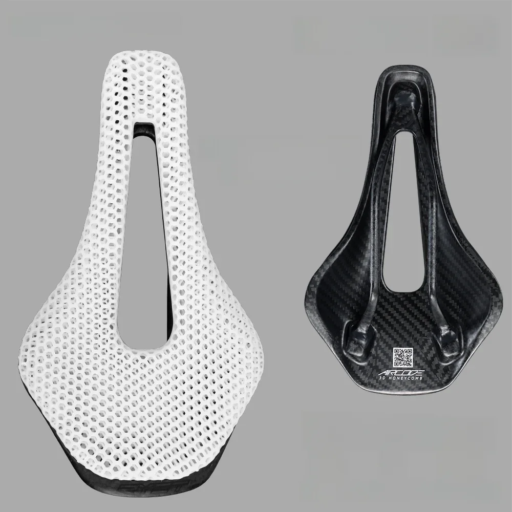 RYET Siodełko rowerowe z nadrukiem 3D do rowerów szosowych MTB Ultralekkie siodełko rowerowe z pełną poduszką z włókna węglowego Części rowerowe — zdjęcie 2