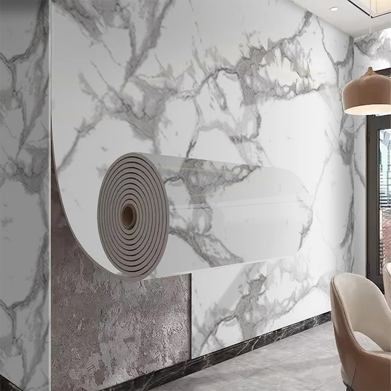 Marmor-Aufkleber Selbstklebende PVC Wasserdichte Wandaufkleber Schlafzimmer Wohnzimmer TV-Hintergrund Wanddekoration Tapete