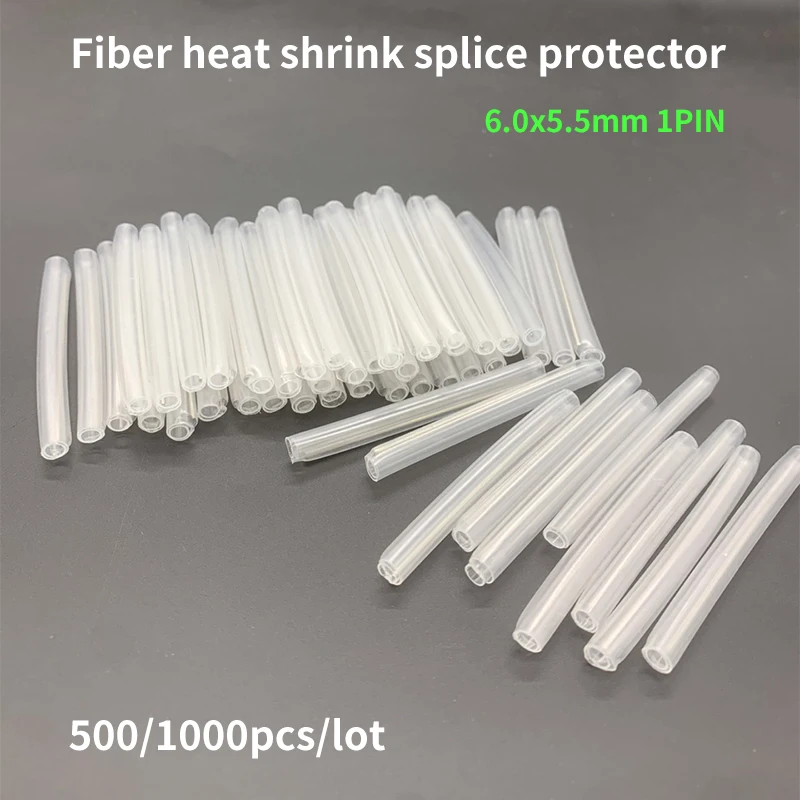 Fiber Heat Splice Protector, Fiber Cable Protection Sleeves, FTTH Fiber Optic Tool Tube, 1Pin, 6x5.5mm Diameter, 500 Pcs/1000Pcs