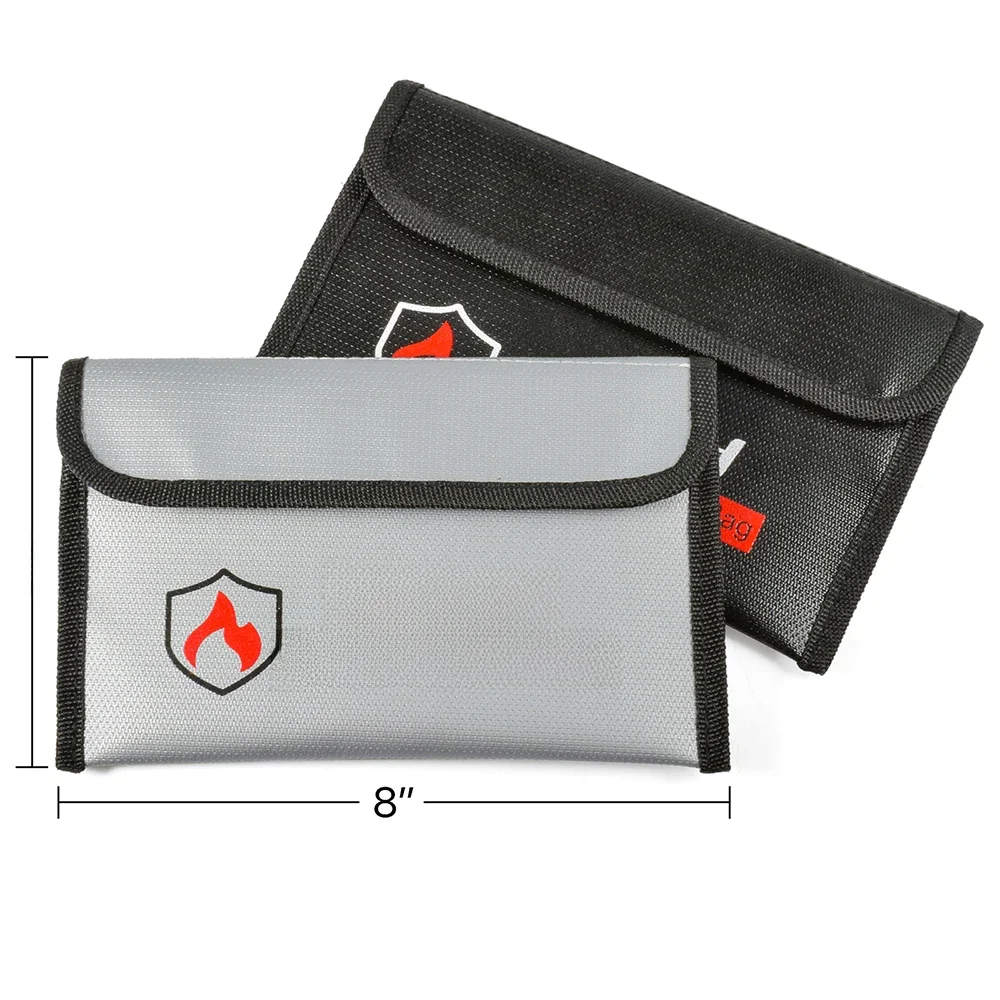 9imod 5x8 inch Draagbare Brandwerende Tas Explosieveilige Waterdichte Lipo Batterij Veiligheidstas Document Valuta Sleutels Brandwerende Tas - afbeelding 2
