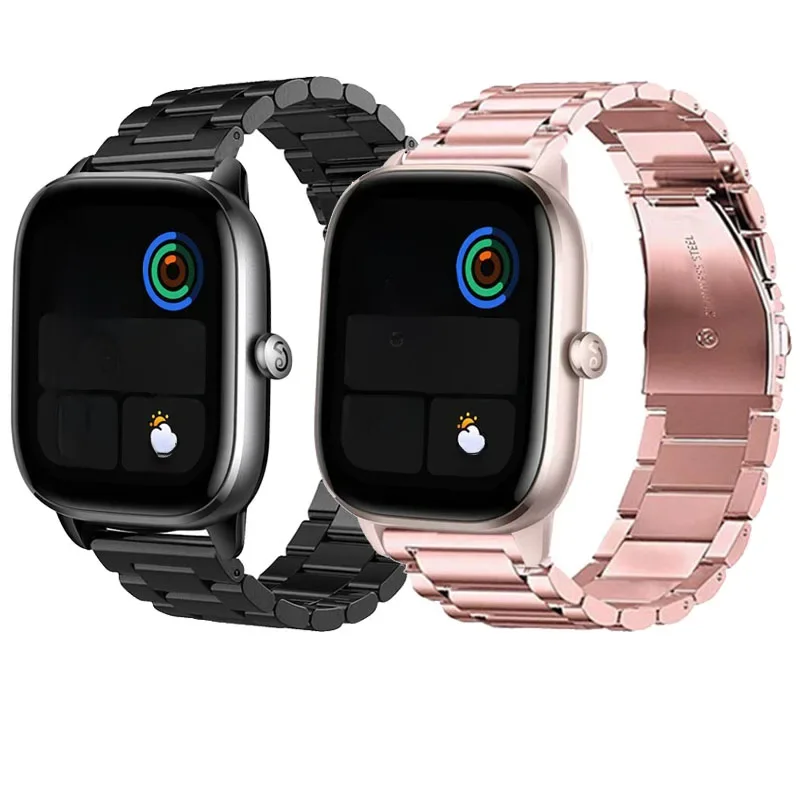 Pulseira de aço inoxidável para Amazfit, pulseira para GTR, Stratos, GTS 4, 3, 2, mini bracelete,