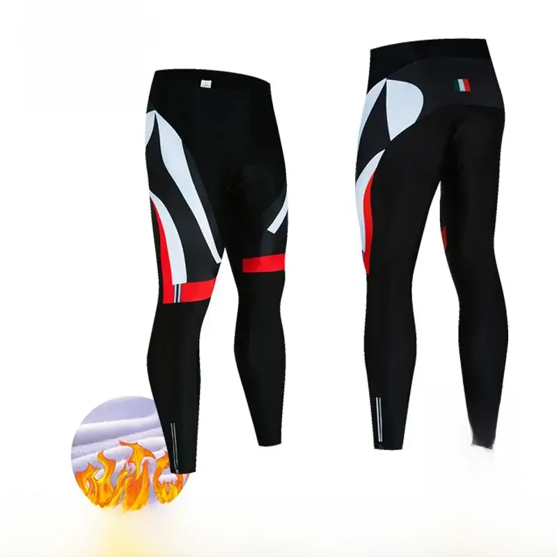 AliExpress Winter Fleece Warm MEN'S Cycling MTB Bib Pants 19D Buffer Gel Cushion Cycling Bib Trousers Thermal Fleece Mountain Bike Trousers