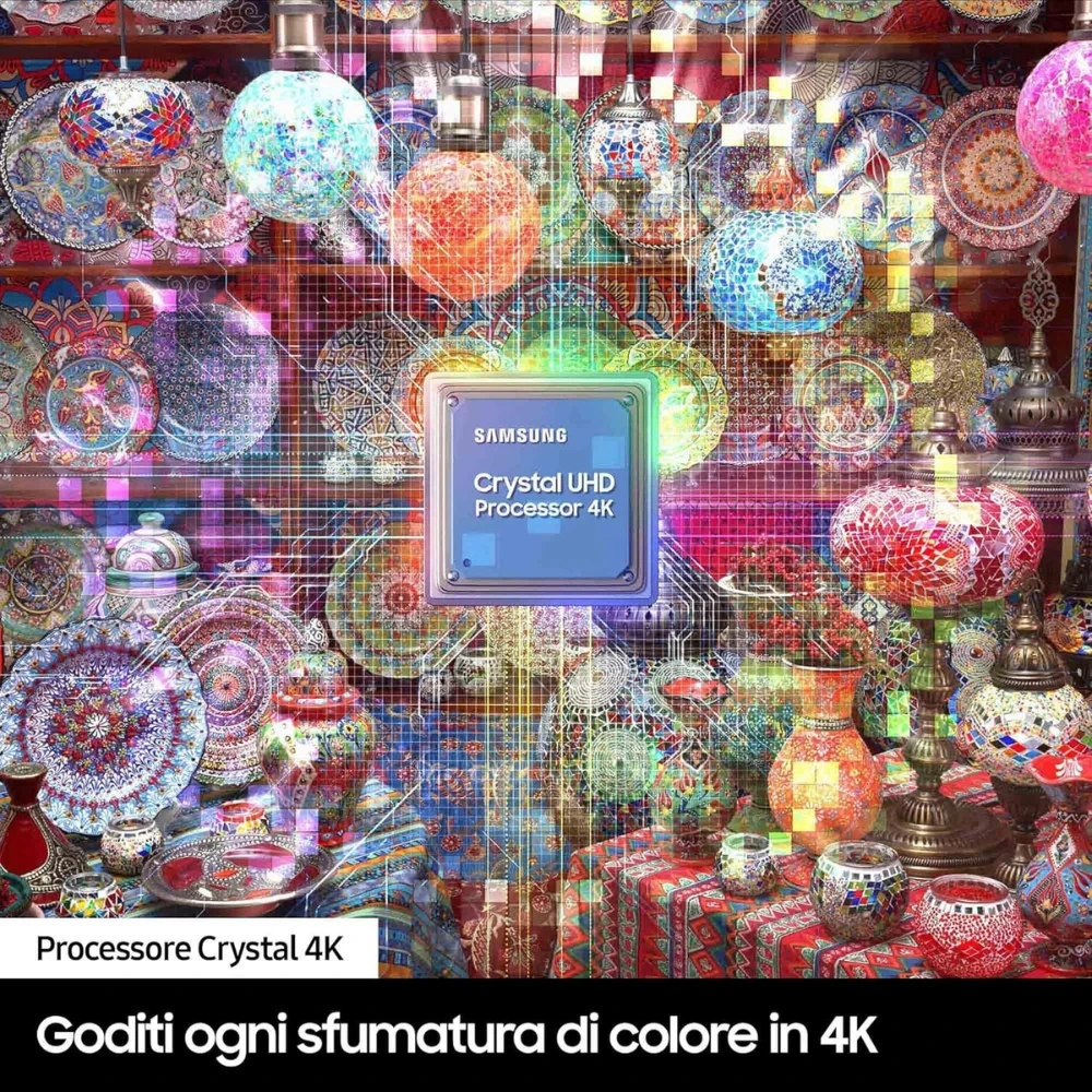 تلفزيون سامسونج الذكي 43 بوصةUE43DU7170UXZT، كريستال 4K UHD، ترقية 4K، مظهر نحيف، DVBT-2، Q-Symphony وOTS Lite، مدمج مع Bixby، شركات مع Alexa وGoogle Assistant، أسود 2024 [فئة كفاءة الطاقة G]