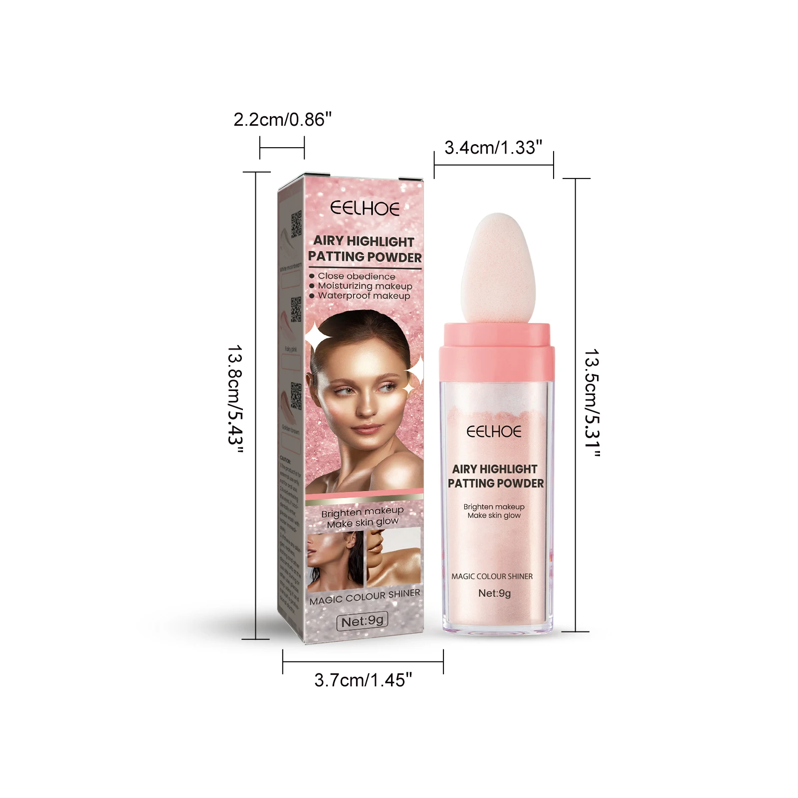 Eelhoe iluminador em pó blush shimmer maquiagem corpo ilumina destaque pó de acariciando para mulheres rosto corpo glitter maquiagem