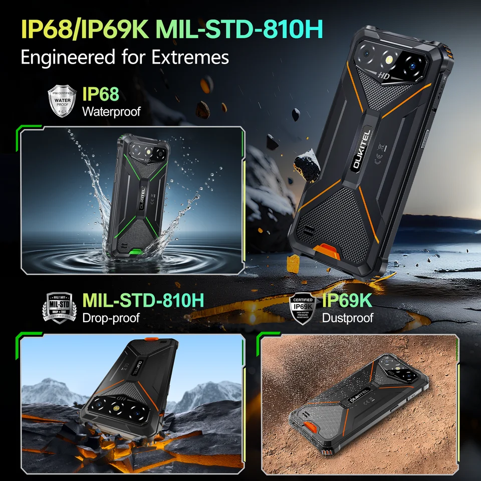OUKITEL G3 Rugged Smartphone Unlocked -16GB+64GB,6” HD Display
