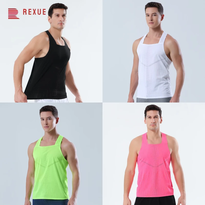 

Custom Marathon Running Sleeveless Summer Tank Top Men Breathable Quick Dry Singlet Ultra Lightweight Marathon Track Field