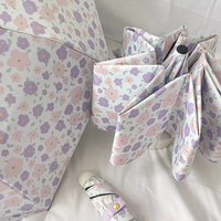 The Little Purple Flower Women's Dual-Purpose Sun Umbrella is rainproof sunproof UV-protective ultra-lightweight and portable