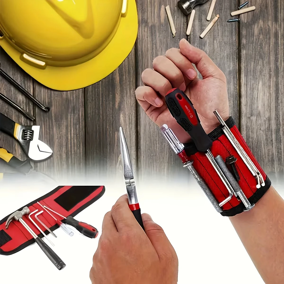 Strong Magnetic Wristband Portable Tool Bag Electrician  Adjustable Wrist Belt Screws Small Metal Nails Bolts image 3