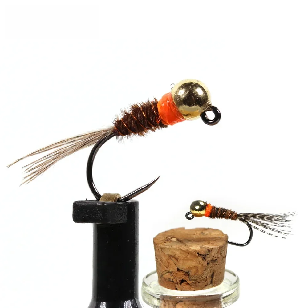 Vtwins Jig Euro nymphe lourd gabarit tête Perdigon nymphe queue de faisan mouches humides pour Grayling truite mouche pêche leurre mouches