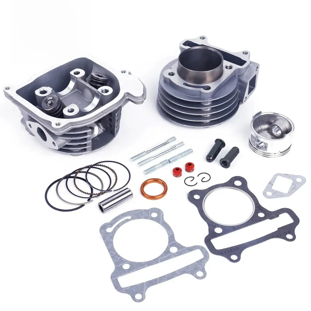 Glixal GY6 100cc 50mm silnik skutera 4-suwowy 139QMB 139QMA motorower duża pojemność cylindra zestaw do przebudowy głowica cylindra (69mm zawór) — zdjęcie 2