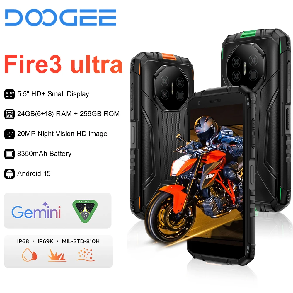 2025 NEW DOOGEE Fire 3 Ultra Rugged Smartphon 5G 5.5