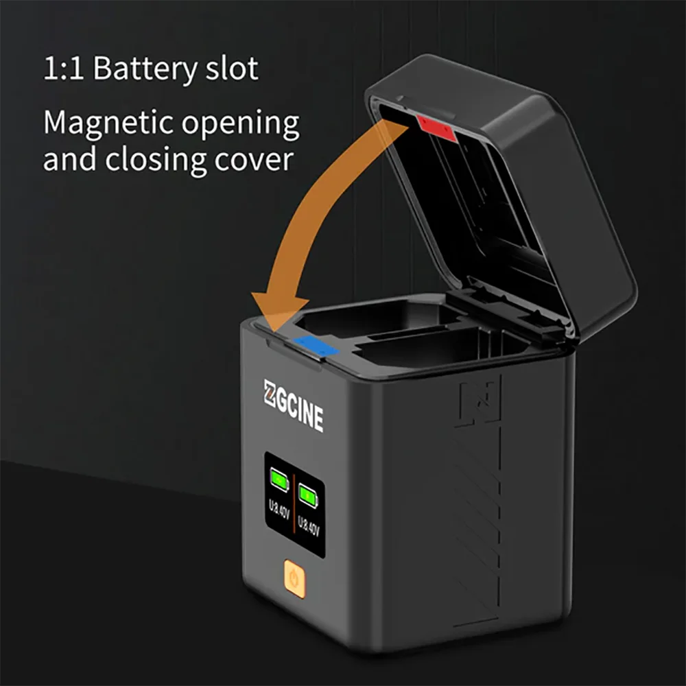ZGCINE FZ100 NP-FW50 BLK22 Battery Charging Case PD Fast Dual Charger Charging Box for Panasonic SONY Canon LPE6 Fujifilm Nikon - Image 5