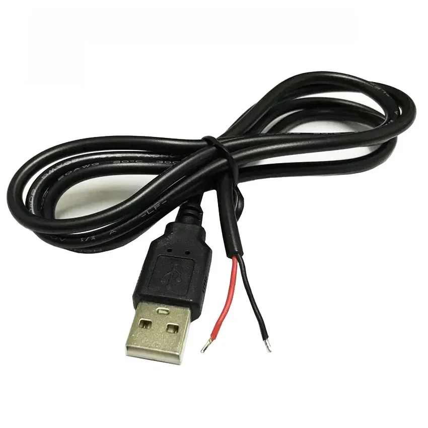 5V USB 2.0 2 broches 2 fils bricolage usb mâle Jack connecteur câble câble d'extension de Charge d'alimentation cordon 0.3m/1m/2m connecteur adaptateur