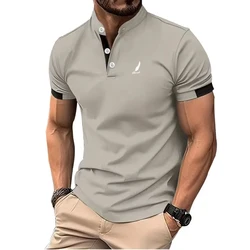 Men's Polo Shirt Button Up Polos Casual Sports Lapel Short Sleeve Fashion Summer Regular Fit Black White Navy Blue Polo Shirt