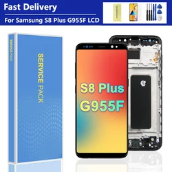 Tested S8+ LCD with frame for SAMSUNG S8 Plus G955 G955F Display Touch Screen Digitizer Assembly Replacement