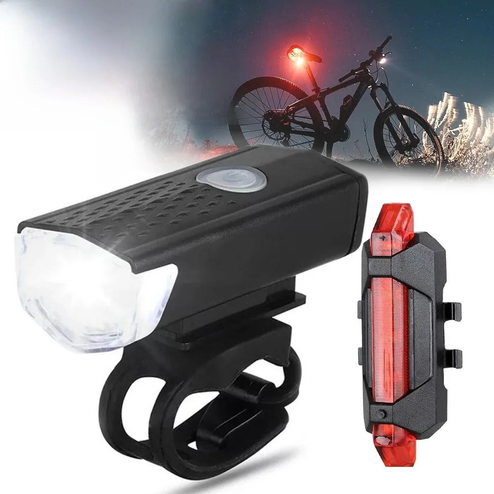 AliExpress cycle zone USB Rechargeable Bike Light Front Light Red Taillight Easy to Install 3 Modes Bicycle Accessories for the Bicycle