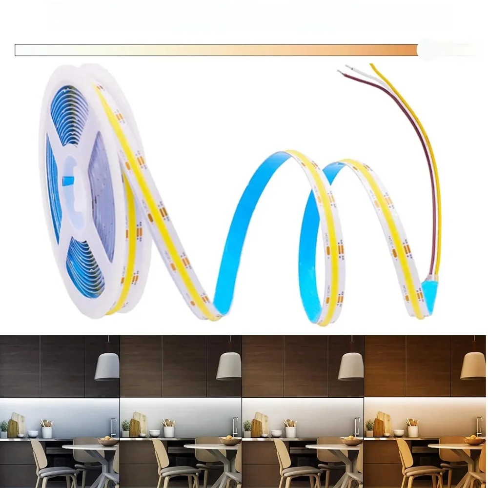 DC24V 2700K-6500K CCT COB FOB LED Streifen Licht 608LEDs/M Dimmbare Flexible Band LED Band Zimmer dekor Schrank TV Hintergrundbeleuchtung 1M-10M