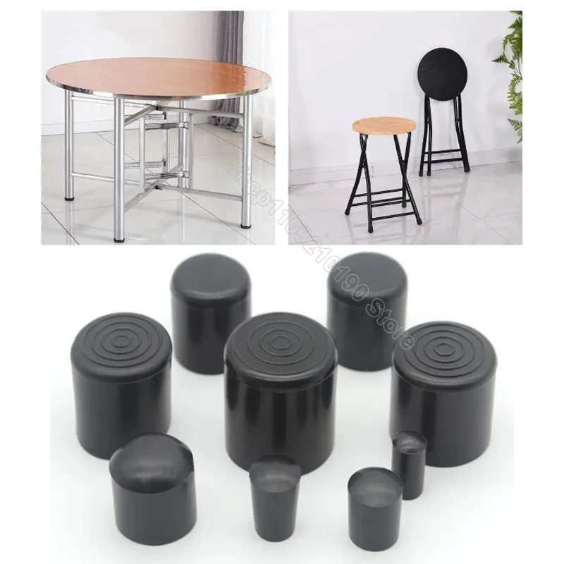 Round Rubber Chair Leg Pad 6/8/10/12/14/16/20/25/30-120mm Furniture Foot Table End Plugs PVC Mute Anti-Skid Floor Protector Caps