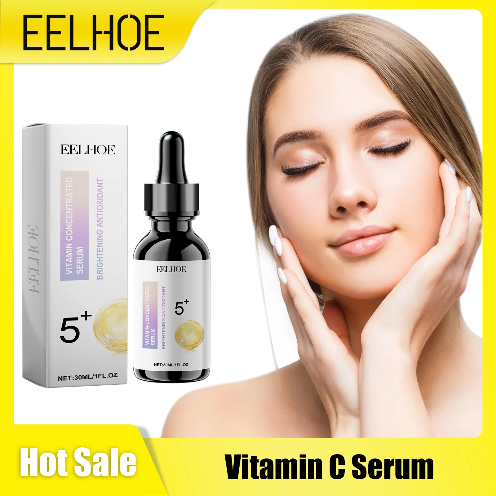 EELHOE Vitamin C Serum for Brightening Skin Tone Dead Skin Repair Pigmentation Treatment Soften Skin Ascorbic Acid Essence 30ml