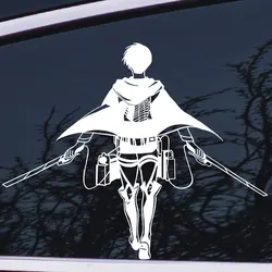 Anime Car Sticker Window Decoration Laptop Stickers Attack On Titan Levi Style Personality Creative Die Cutting PVC Vinyl Decal