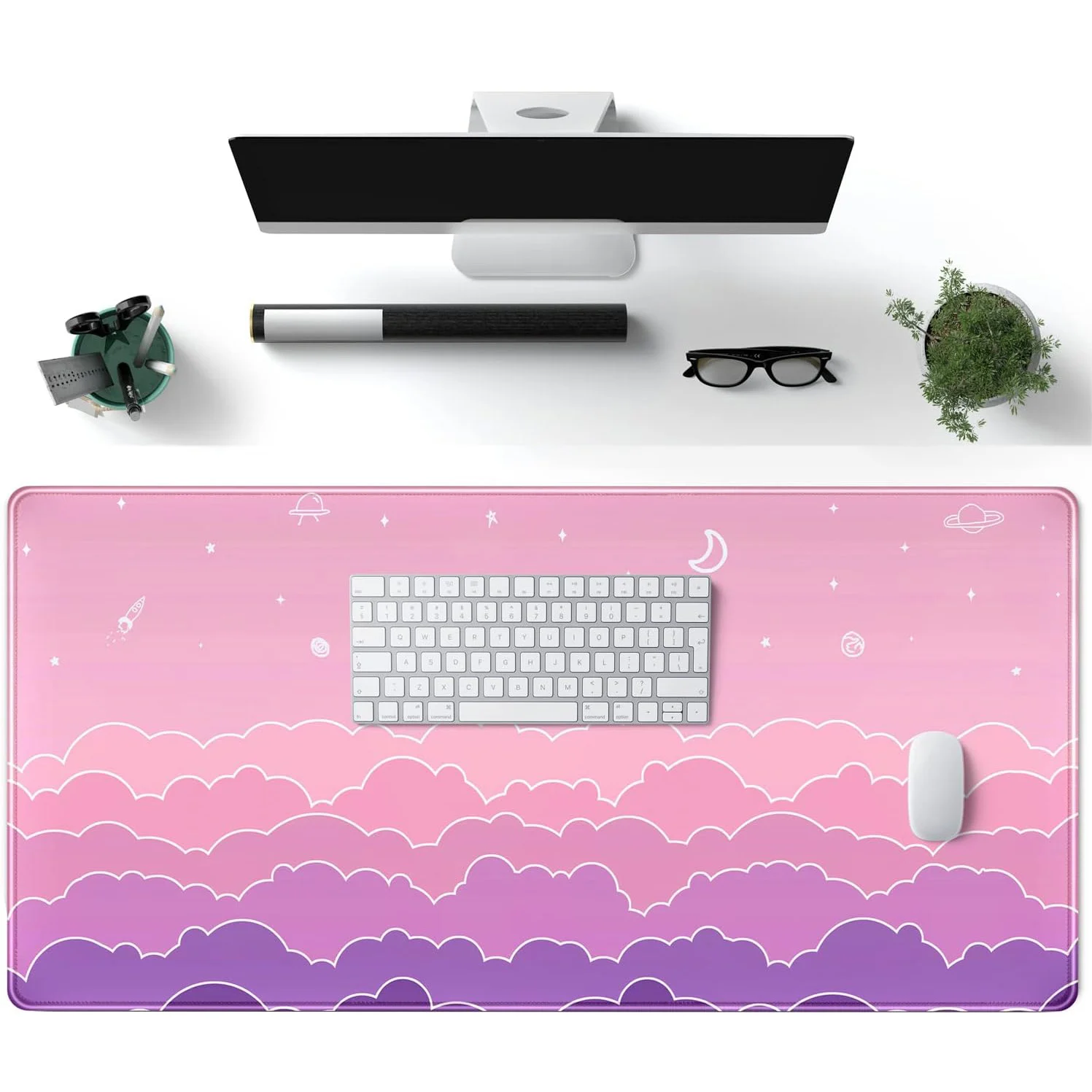 Mouse Pad Cute Aesthetic Big xxl Large Kawaii women Desk Mouse pads Anime Computer Mat Office Mousepad 900x400 Pink Gamer Pc