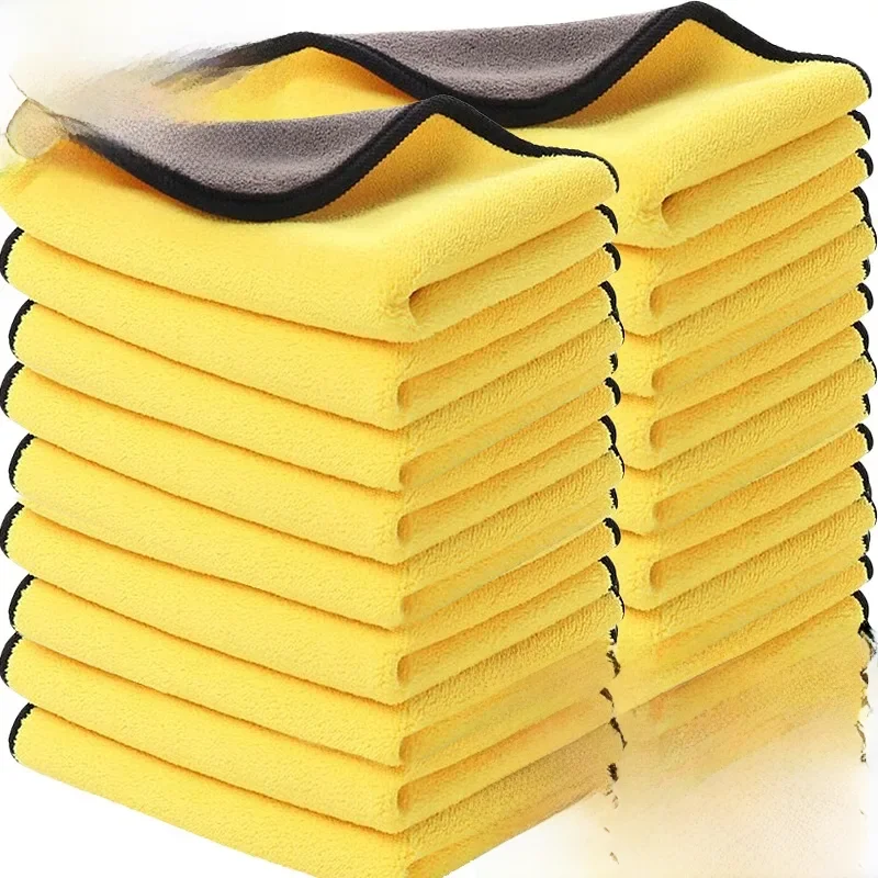 10/1 pièces serviette de nettoyage en microfibre chiffons de nettoyage de voiture détails professionnels séchage de voiture serviette en microfibre serviettes de lavage accessoires