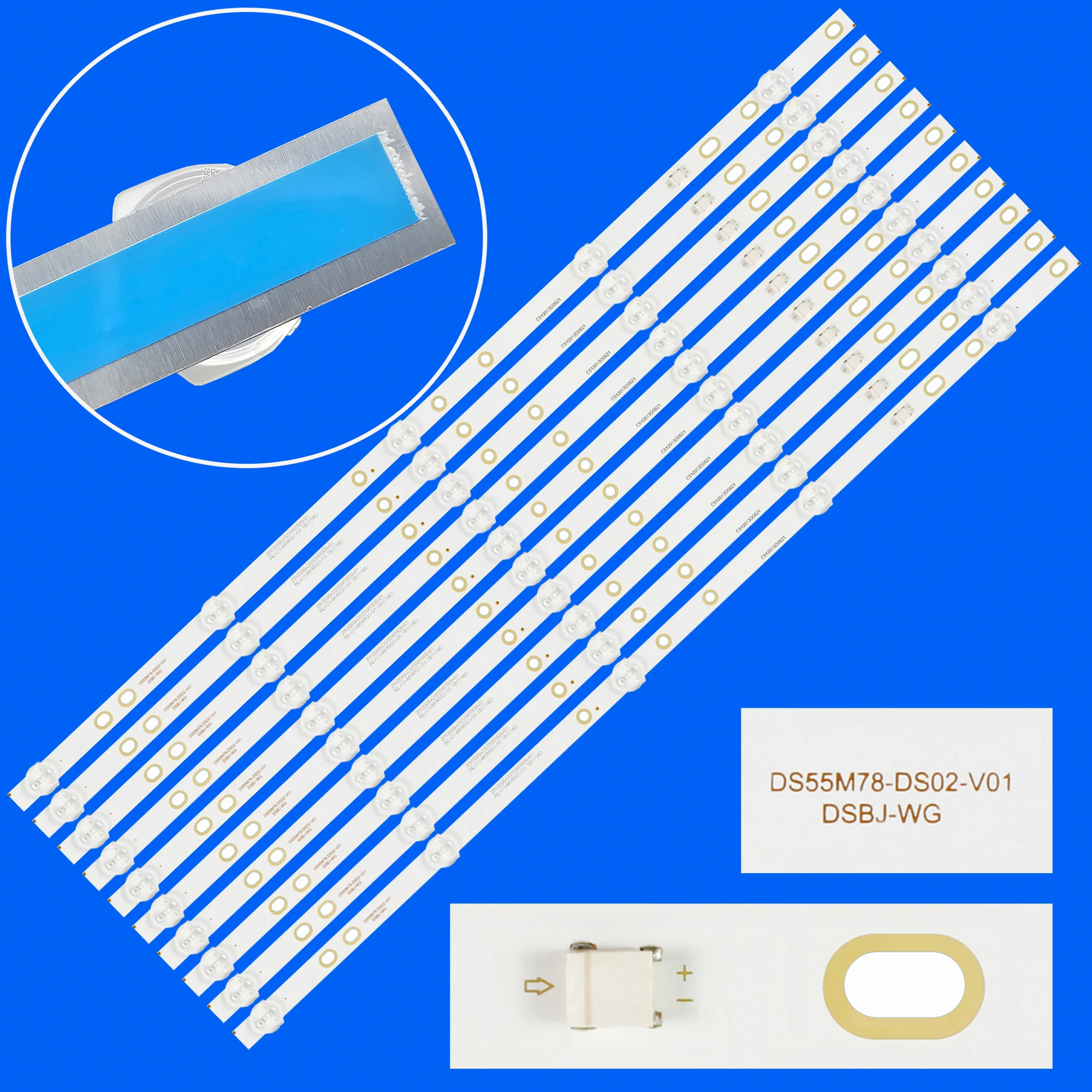 

LED Backlight Strip For 55LEX-5039/TF2C 55LEX-6039/UTS2C AKTV480 55LEX-5027/FT2C 2W2006-DS55M7800-01