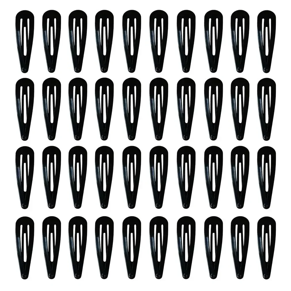 Molans 40 Pack noir 2 pouces Barrettes femmes métal Snap pinces à cheveux accessoires
