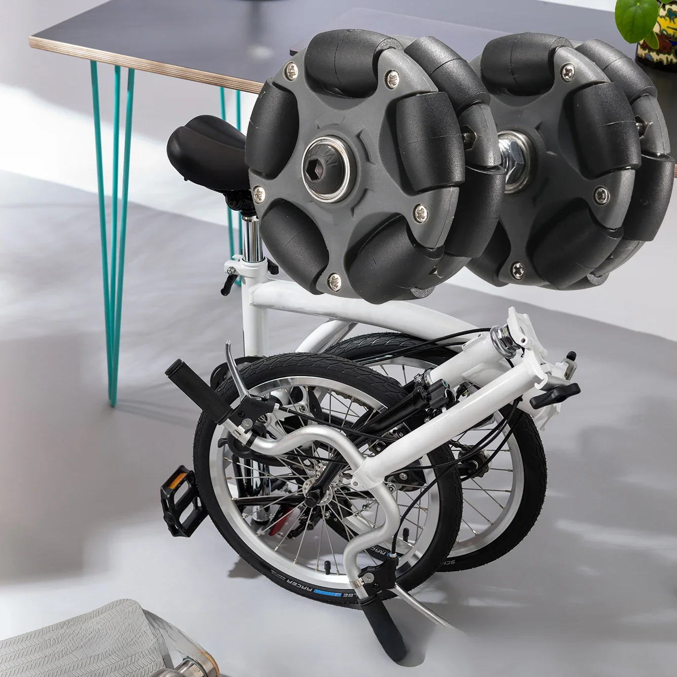 AliExpress NONE 2PCS 58mm Nylon Omni Wheels Easy Roller Wheels for Brompton Extension Rod Telescopic Bike Rear Cargo Rack Parts Folding Bicycle