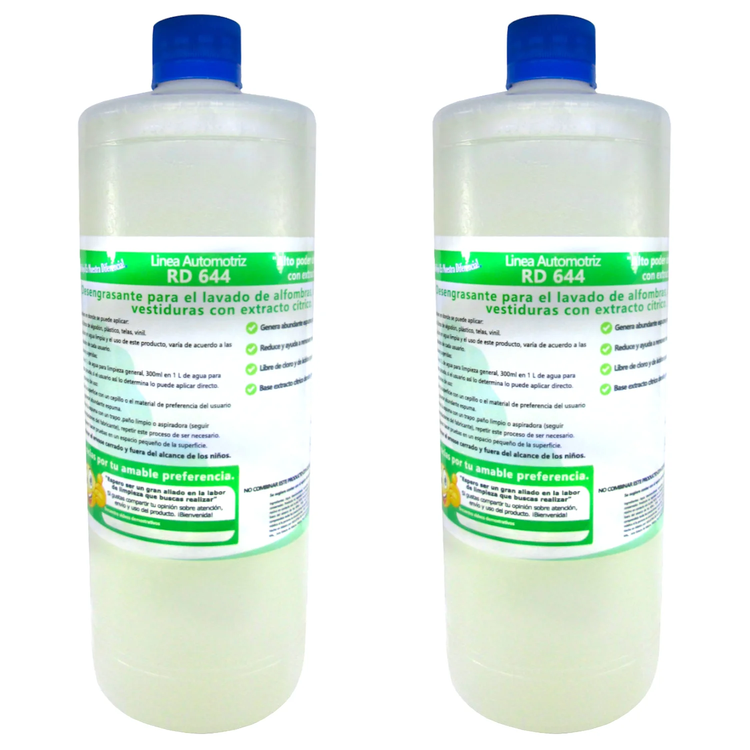 960 ml x 2 PCs Car Liquid Leather Car Mattress Upholstery Carpet Upholstery Cleanser Foundation Citric Extract