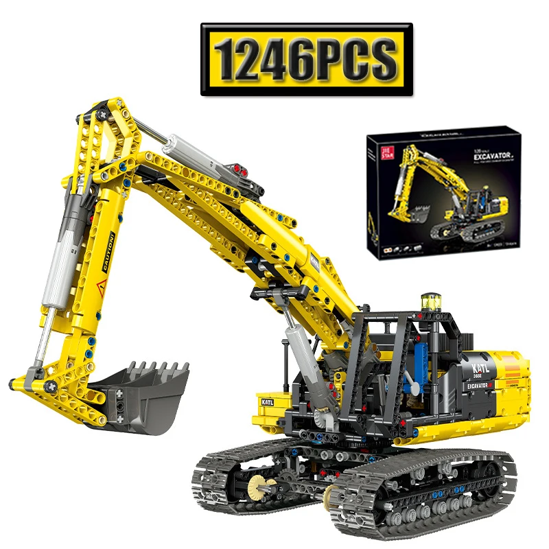 1:20 Full Function RC Crawler Excavator Bluetooth Building Blocks DIY Model Excavator Toy Creative Ornament Puzzle Gift