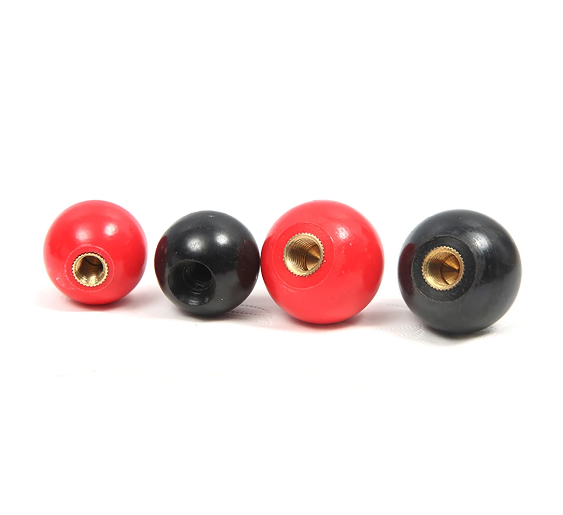 Red Black Copper Core/Bakelite Core/Iron Core Ball Lever Knob Machine Tool Replacement Round Handle M4 M5 M6 M8 M10 M12